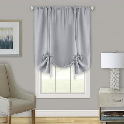 Light Filtering Darcy Tie-Up Shade, Grey