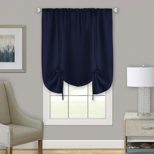 Light Filtering Darcy Tie-Up Shade, Navy