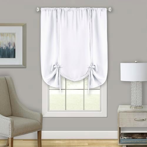 Light Filtering Darcy Tie-Up Shade, White