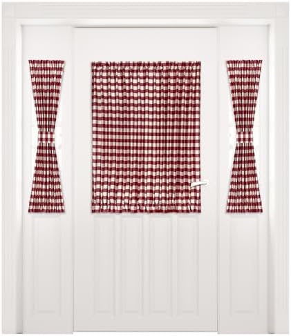 Light-Filtering French Door Curtain Panel, Buffalo Check, 54 x 40 in