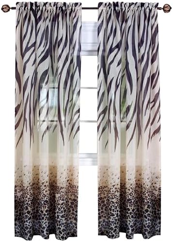 Light Filtering Kenya Curtain Panel, Brown, 50 x 84 in