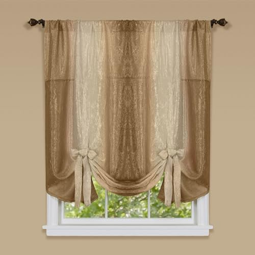 Light Filtering Ombre Tie-Up Shade, Sandstone