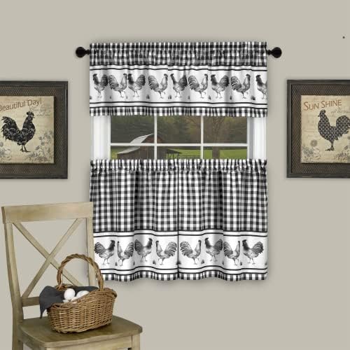 Light Filtering Printed Tier & Valance Window Curtain