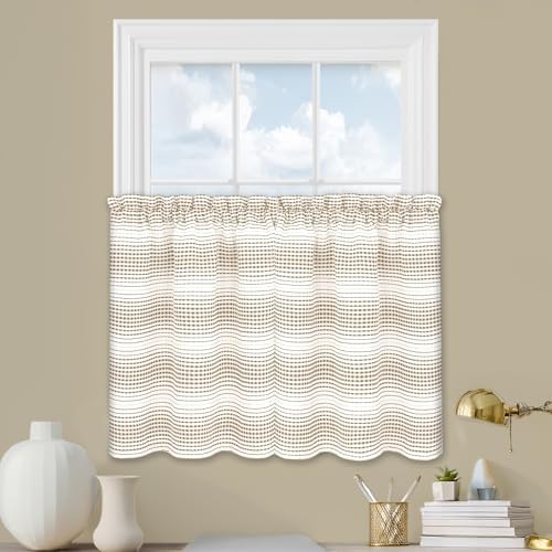 Light Filtering Tier Curtain Panel, Taupe