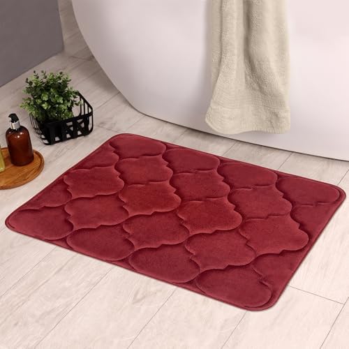 Memory Foam Bathroom Rugs, Madison Burgundy