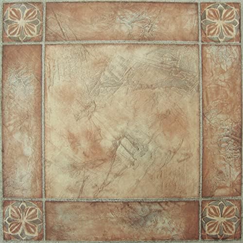 Nexus Self Adhesive 12-Inch Vinyl Floor Tiles, 12 x 12 in, 20-Pack, Spanish Rose