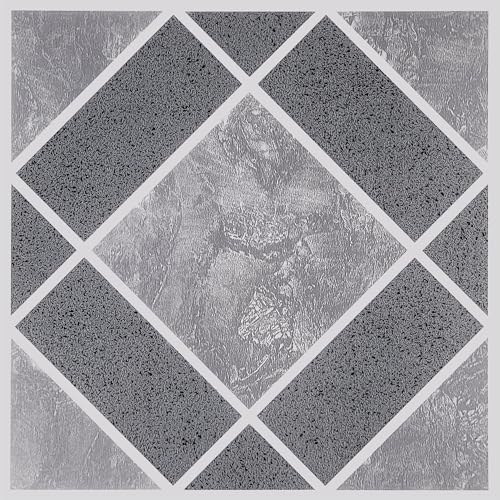 Nexus Self Adhesive 12-Inch Vinyl Floor Tiles, 12 x 12 in, 20-Pack, Light & Dark Diamond Pattern