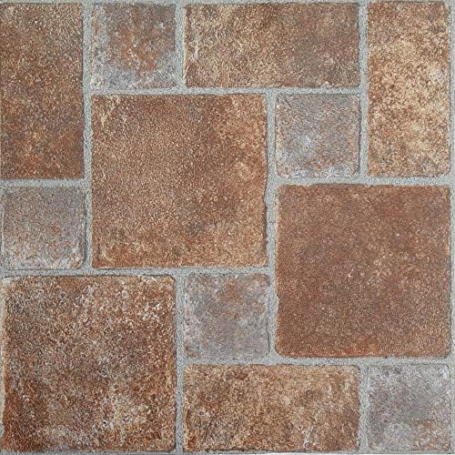 Nexus Self Adhesive 12-Inch Vinyl Floor Tiles, 12 x 12 in, 20-Pack, Brick Pavers
