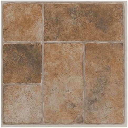 Nexus Self Adhesive 12-Inch Vinyl Floor Tiles, 12 x 12 in, 20-Pack, Quartose Granite
