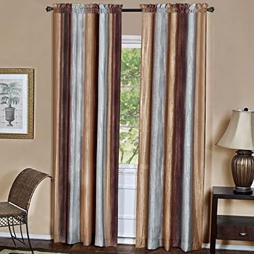 Ombre Panel Light Filtering Semi-Sheer Window Curtain, 50 x 63 in, Chocolate