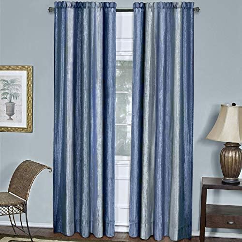 Ombre Panel Light Filtering Semi-Sheer Window Curtain, 50 x 63 in, Blue