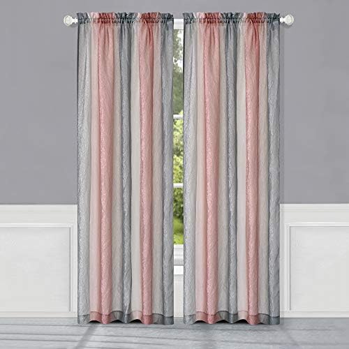 Ombre Panel Light Filtering Semi-Sheer Window Curtain, 50 x 63 in, Blush