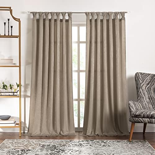 Peri Tulip Tab Top Curtain Panel, Taupe