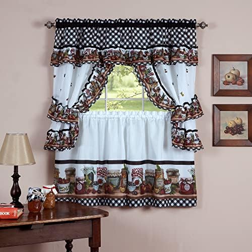 Printed Cottage Tier and Swag Curtain Set