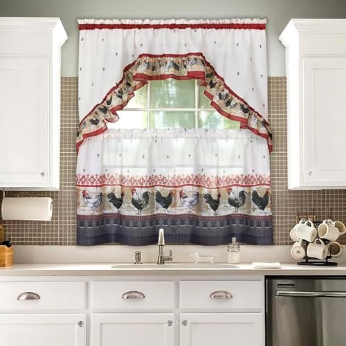 Printed Tier and Swag Curtain Set