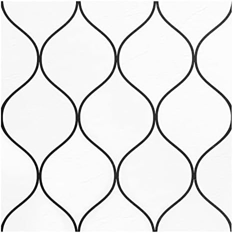 Retro Self Adhesive 12-Inch Vinyl Floor Tiles, 12 x 12 in, 20-Pack, Scallop