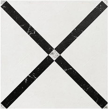 Retro Self Adhesive 12-Inch Vinyl Floor Tiles, 12 x 12 in, 20-Pack, Marble Criss Cross