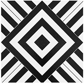 Retro Self Adhesive 12-Inch Vinyl Floor Tiles, 12 x 12 in, 20-Pack, Geometric