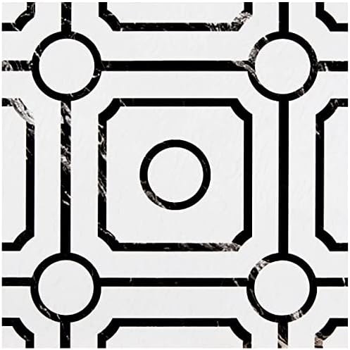 Retro Self Adhesive 12-Inch Vinyl Floor Tiles, 12 x 12 in, 20-Pack, Carrera