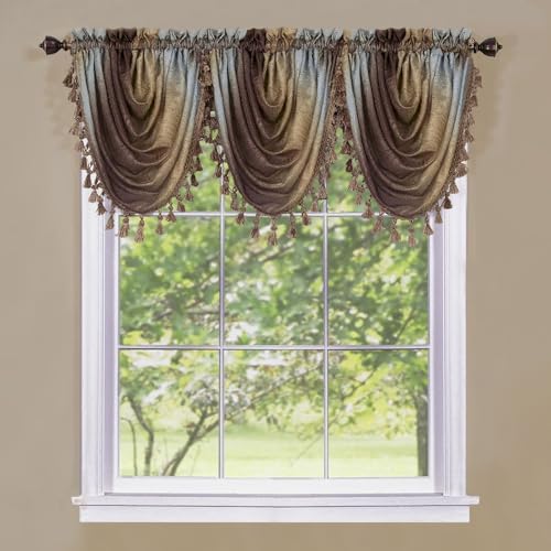 Soft Waterfall Valance Curtains, Chocolate