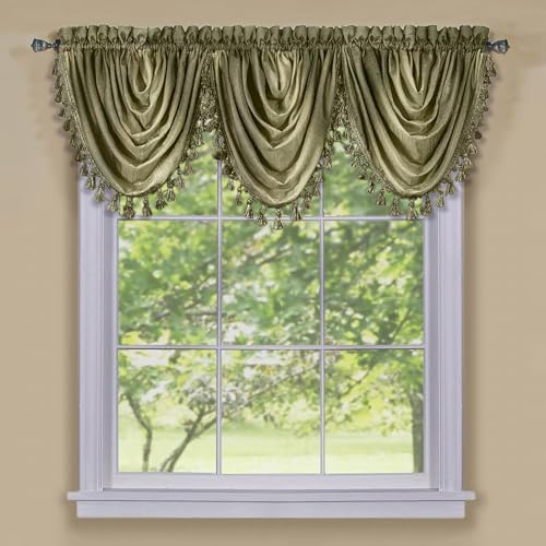 Soft Waterfall Valance Curtains, Sage