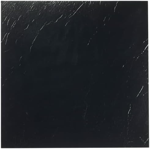 Sterling Peel & Stick Vinyl Floor Tiles, Black, 12 x 12 in, 20-Pack