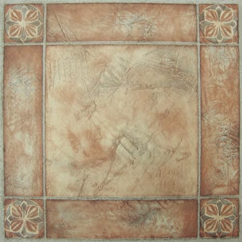 Sterling Self Adhesive 12-Inch Vinyl Floor Tiles, 12 x 12 in, 20-Pack, Spanish Rose