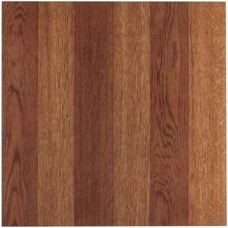 Tivoli Peel & Stick Vinyl Floor Tiles, Oak, 12 x 12 in, 45-Pack, Med Oak Plank-Look