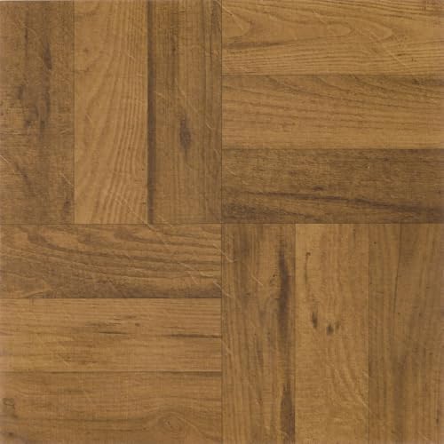Tivoli Peel & Stick Vinyl Floor Tiles, Oak, 12 x 12 in, 45-Pack, 3Fngr Med Oak