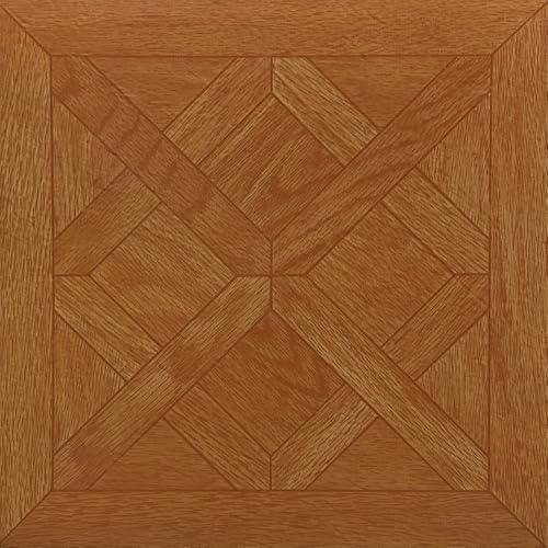 Tivoli Peel & Stick Vinyl Floor Tiles, Oak, 12 x 12 in, 45-Pack, Parquet Oak
