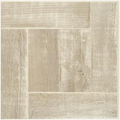 Tivoli Self Adhesive Vinyl Floor Tiles, Peel & Stick, 12 x 12 in, 45-Pack, Saddlewood