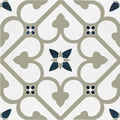 Vinyl Peel & Stick Vinyl Floor Tiles, Blue, 12 x 12 in, 20-Pack, Clover