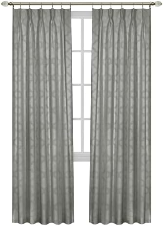 Windsor Room Darkening Pinch Pleat Panel Curtains, Silver