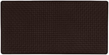 Woven-Embossed Faux-Leather Anti-Fatigue Mat, Black, 20 x 39 in