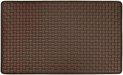 Woven-Embossed Faux-Leather Anti-Fatigue Mat, Espresso, 18 x 30 in