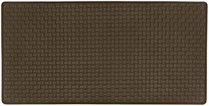 Woven-Embossed Faux-Leather Anti-Fatigue Mat, Espresso, 20 x 39 in
