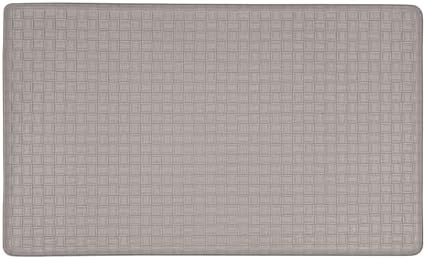 Woven-Embossed Faux-Leather Anti-Fatigue Mat, Grey, 18 x 30 in