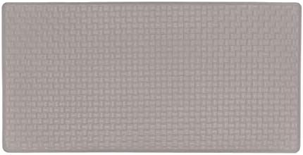 Woven-Embossed Faux-Leather Anti-Fatigue Mat, Grey, 20 x 39 in