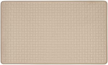 Woven-Embossed Faux-Leather Anti-Fatigue Mat, Tan, 18 x 30 in