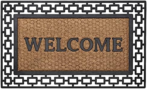 Wrought Iron Rubber Door Mat, Art Deco