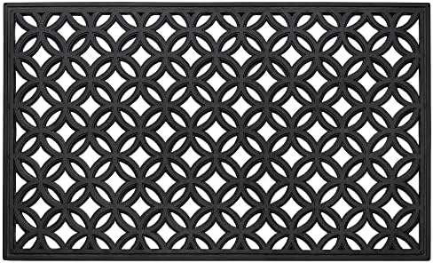 Wrought Iron Rubber Door Mat, Diamond